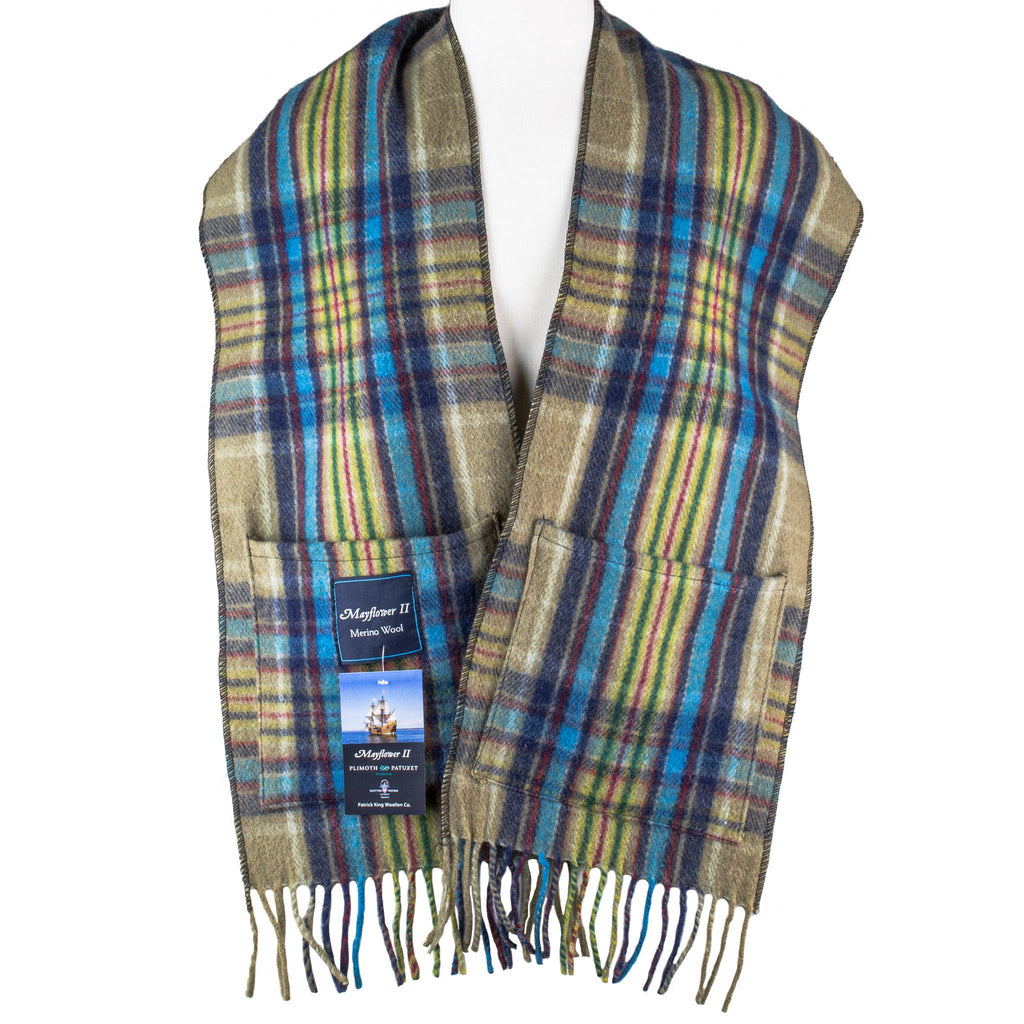 Mayflower Tartan Merino Wool Pocket Scarf