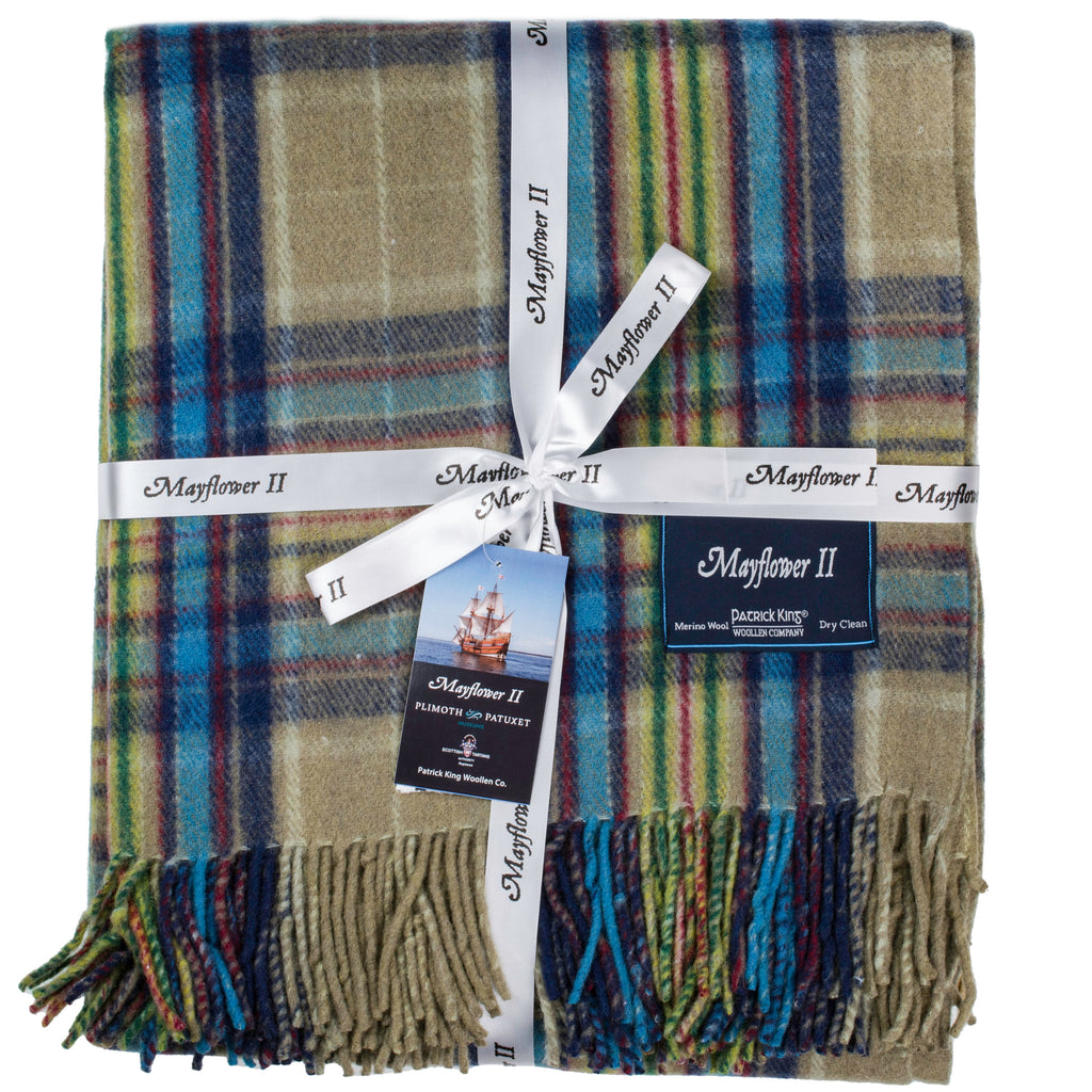 Mayflower Tartan Merino Wool Blanket