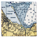Plymouth Nautical Chart Canvas Coasters