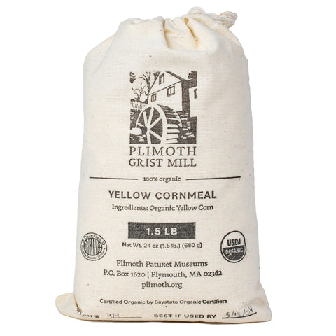Plimoth Grist Mill Organic Local Yellow Cornmeal - 1.5 lb Bag