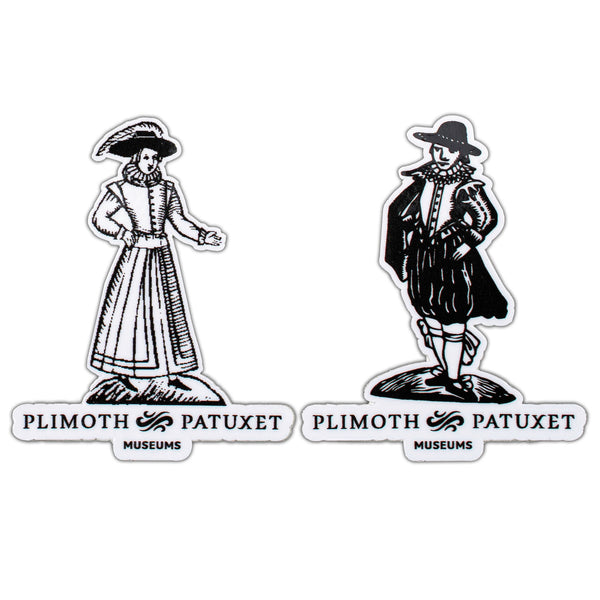 Woodcut Pilgrim Stickers Plimoth Patuxet Museum Shop