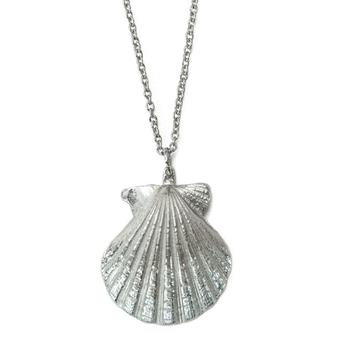 Pewter Scallop Shell Necklace