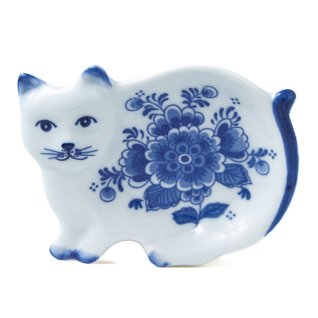 Delft Cat Tea Bag Holder