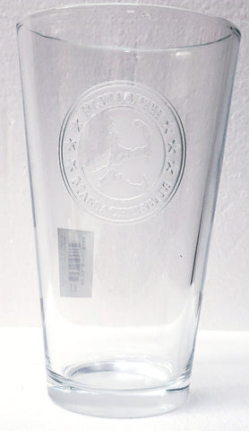Etched Plymouth, MA Pint Glass