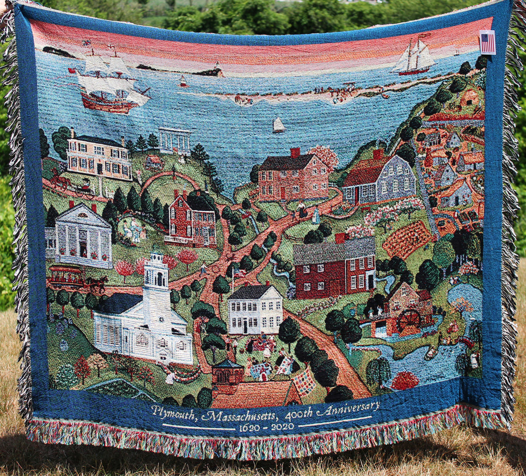 Historic Plymouth, Marie E. Fox, 1987 Throw