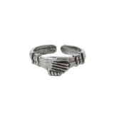 Clasped Hand Ring - Pewter