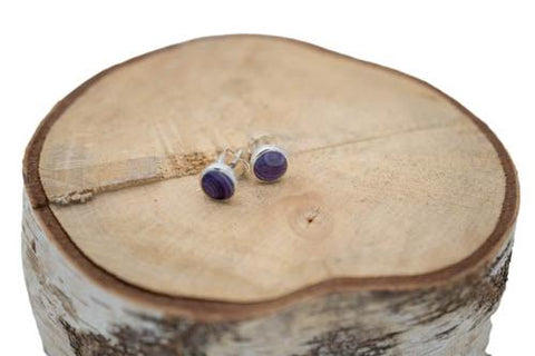 Round Wampum Stud Earrings