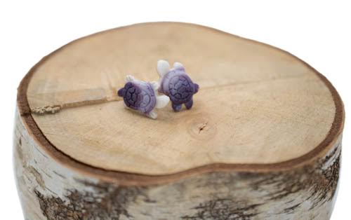 Turtle Wampum Stud Earrings