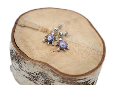 Turtle Wampum Dangle Earrings