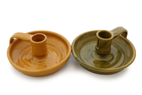 Handled Dish Candle Holder