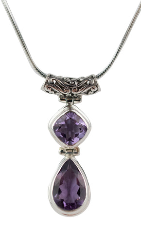 Amethyst and Sterling Silver Necklace