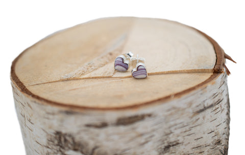 Heart Wampum Stud Earrings