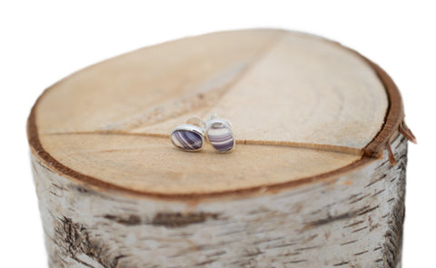 Oval Wampum Stud Earrings
