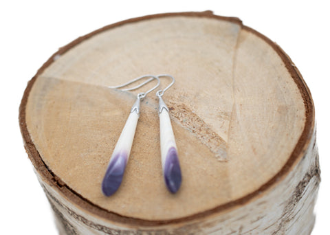 Long Wampum Dangle Earrings