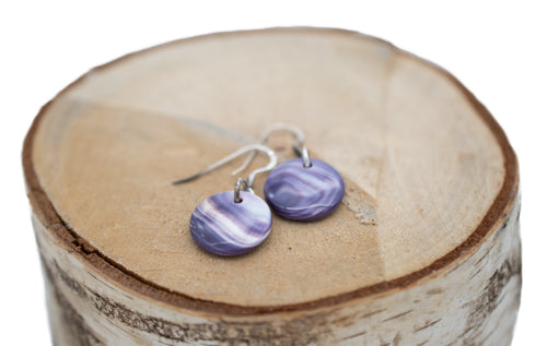 Disk Wampum Dangle Earrings