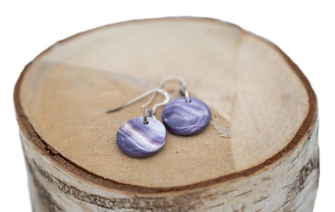 Disk Wampum Dangle Earrings