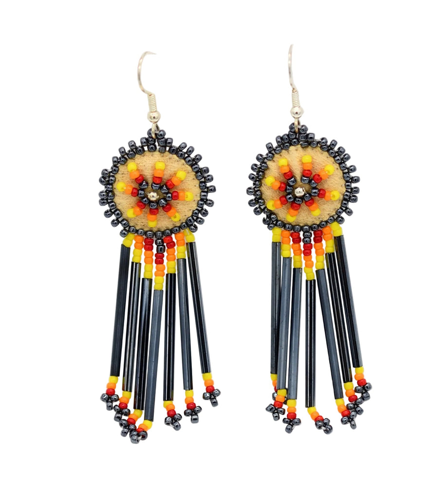 Beaded Medallion Earrings