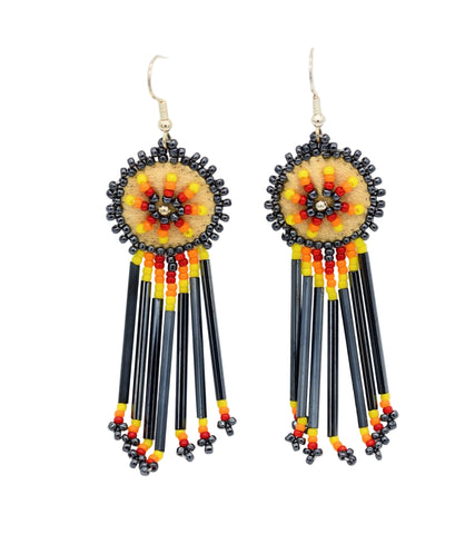Beaded Medallion Earrings