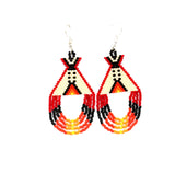 Beaded Oval Drop Earrings