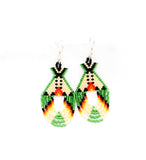 Beaded Oval Drop Earrings
