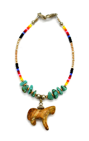 Beaded Turquoise Charm Bracelet