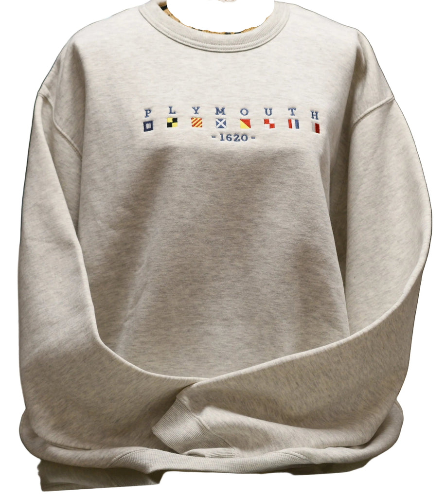 Plymouth Nautical Flag Crew Neck Sweatshirt