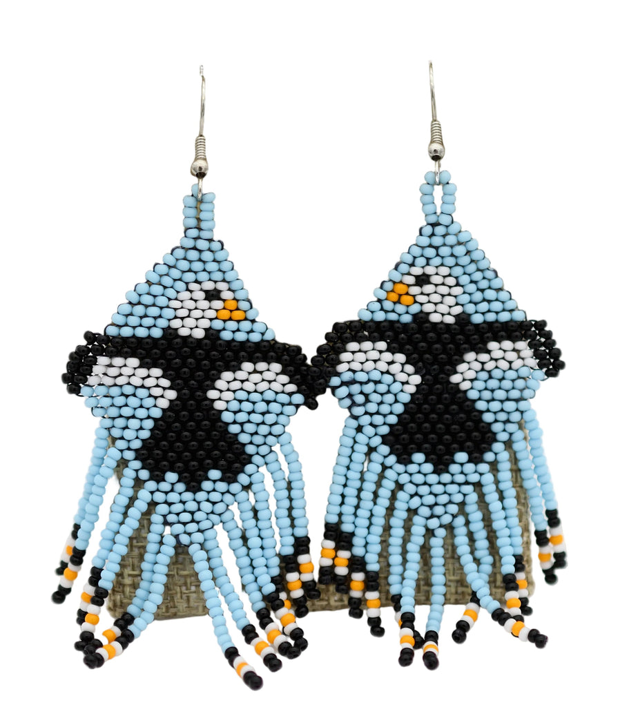 Beaded Dangle Eagle Earrings