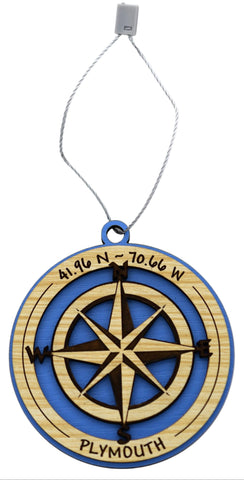 Compass Wooden Ornament