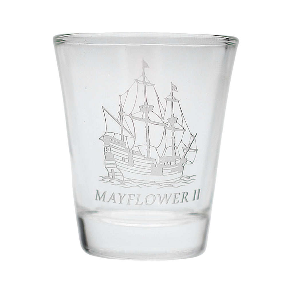 Mayflower II Etched Shot Glass
