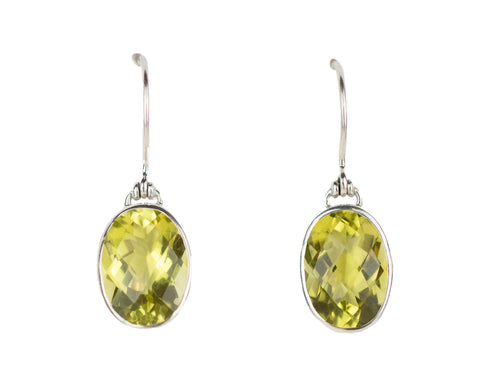 Lemon Quartz and Sterling Silver Earrings