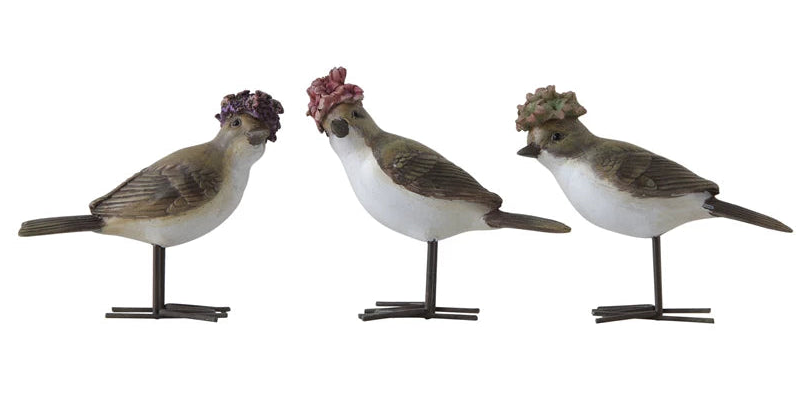 Bird with Flower Hat Figurine