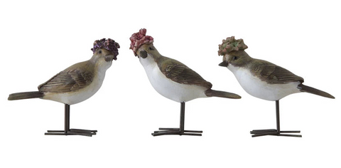 Bird with Flower Hat Figurine