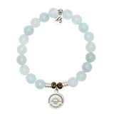 Blue Aquamarine Gemstone Bracelet with Plymouth Charm