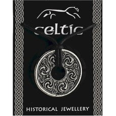 Celtic Disc Interlaced Pendant - Pewter