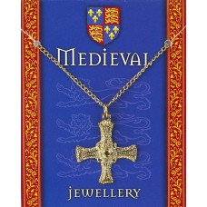 Medieval Cross Pendant - Gold Plated Pewter