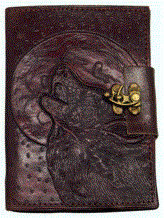Moon Captivated Wolf Leather Journal