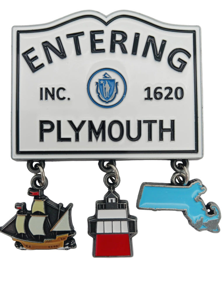 Entering Plymouth Charm Magnet