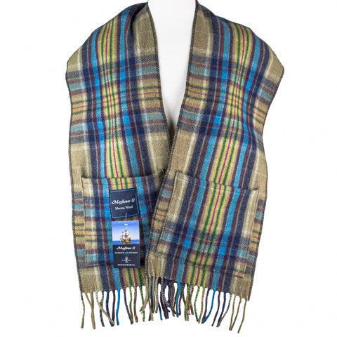 Mayflower Tartan Merino Wool Pocket Scarf