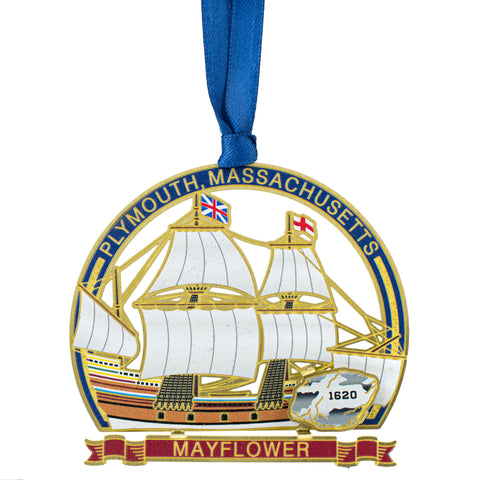 Plymouth, Massachusetts Mayflower Full Color Ornament