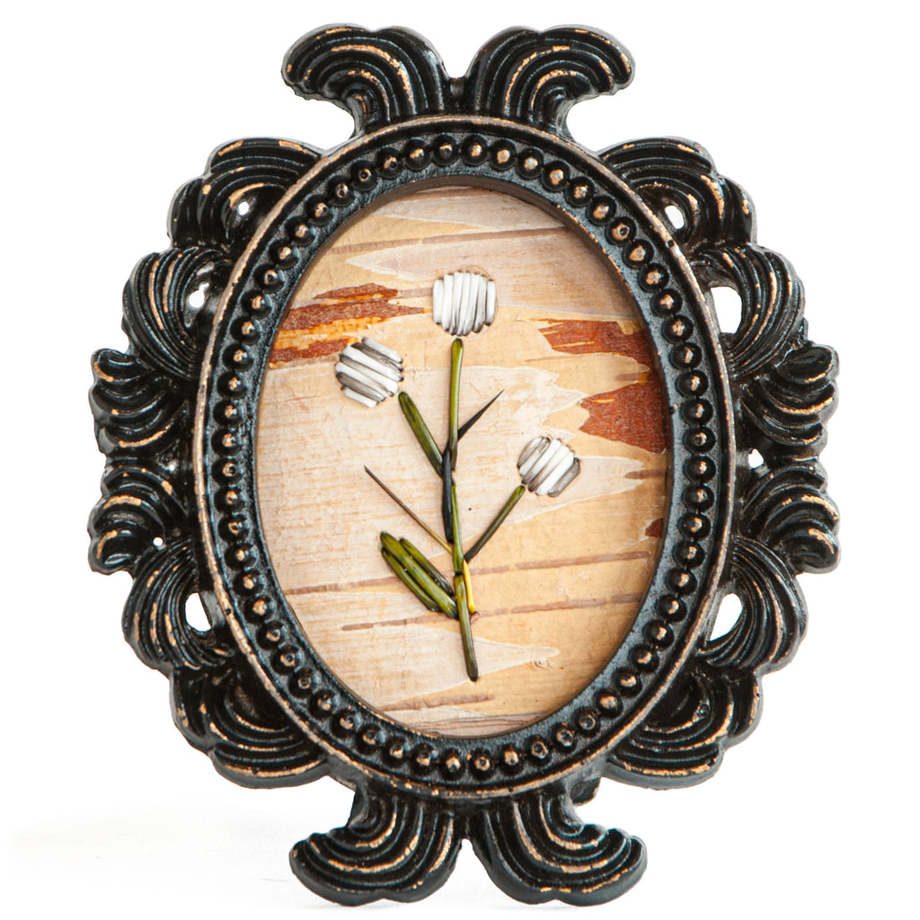 Framed Quillwork White Flower