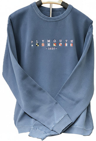 Plymouth Nautical Flag Crew Neck Sweatshirt