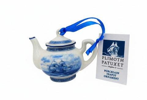 Mayflower II Delft Teapot Ornament