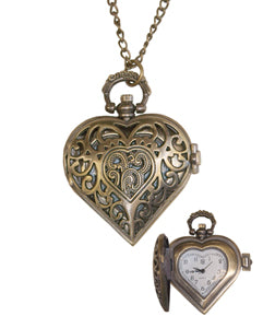 Heart Shaped Watch Necklace