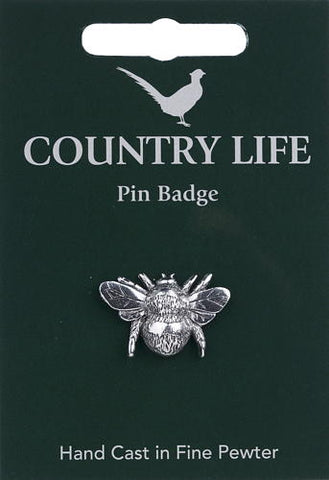 Bee Pin Badge - Pewter