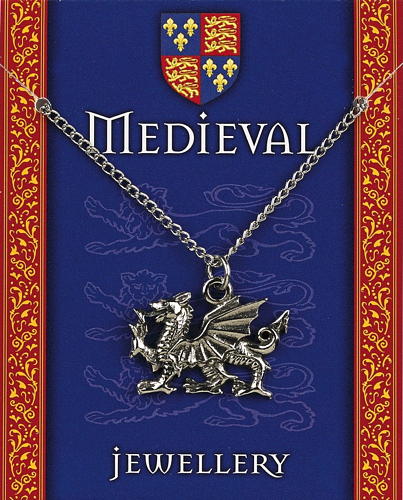 Heraldic Dragon Pendant - Pewter