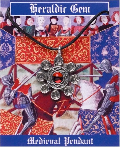 Heraldic Gem Pendant - Pewter