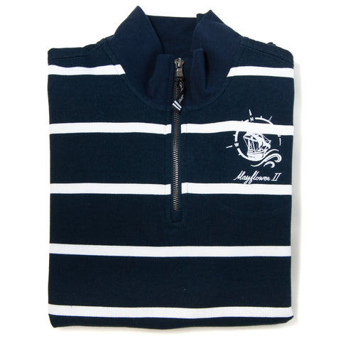 Mayflower II Striped Quarter Zip Sweatshirt