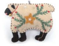 Sheep with Star Felt Ornament