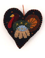 Turkey Heart Felt Ornament