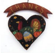 Turkey Felt Heart Ornament